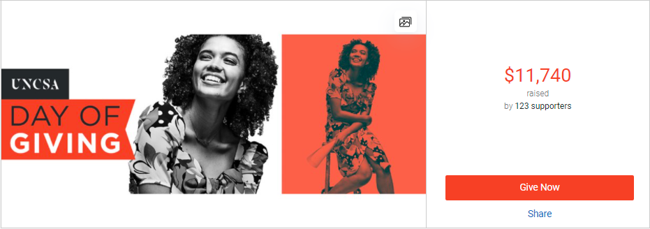 screenshot of JustGiving from Blackbaud